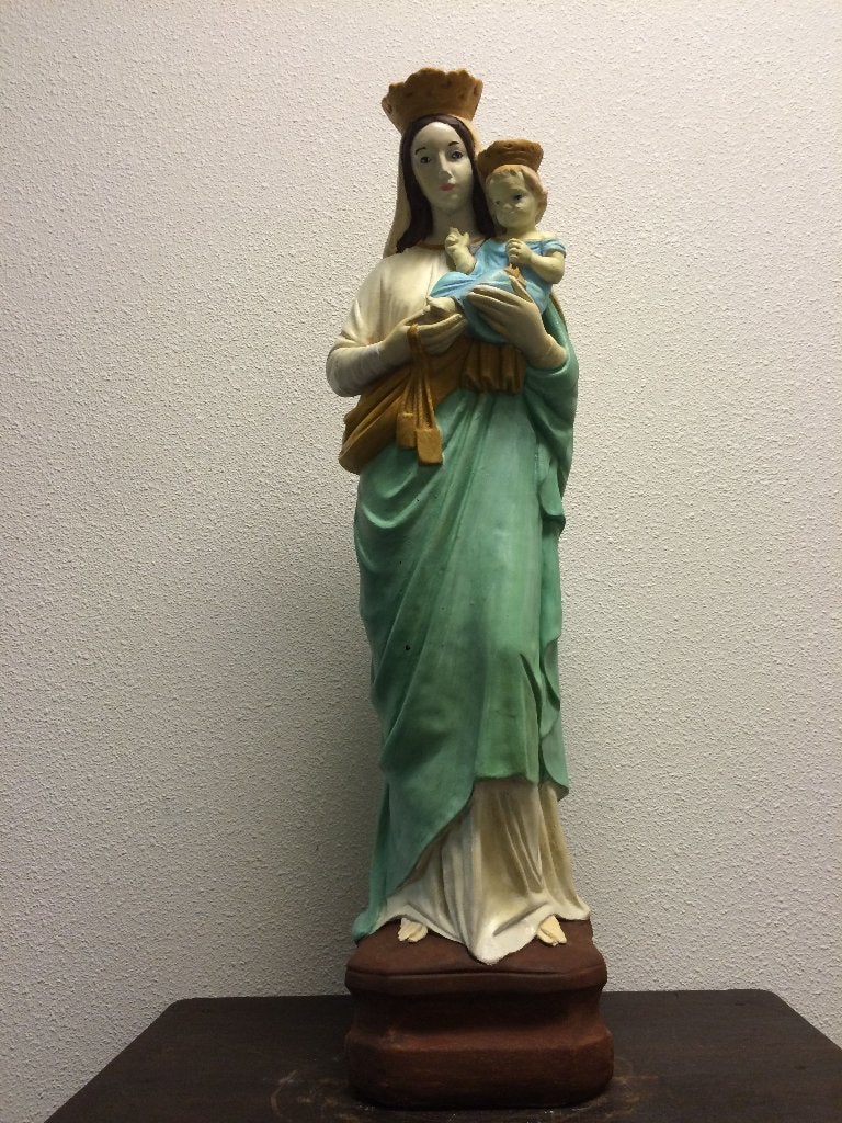 Maria met kind, prachtig vol stenen beeld in kleur!!, Tuin en Terras, Steen, ., Ophalen of Verzenden, .