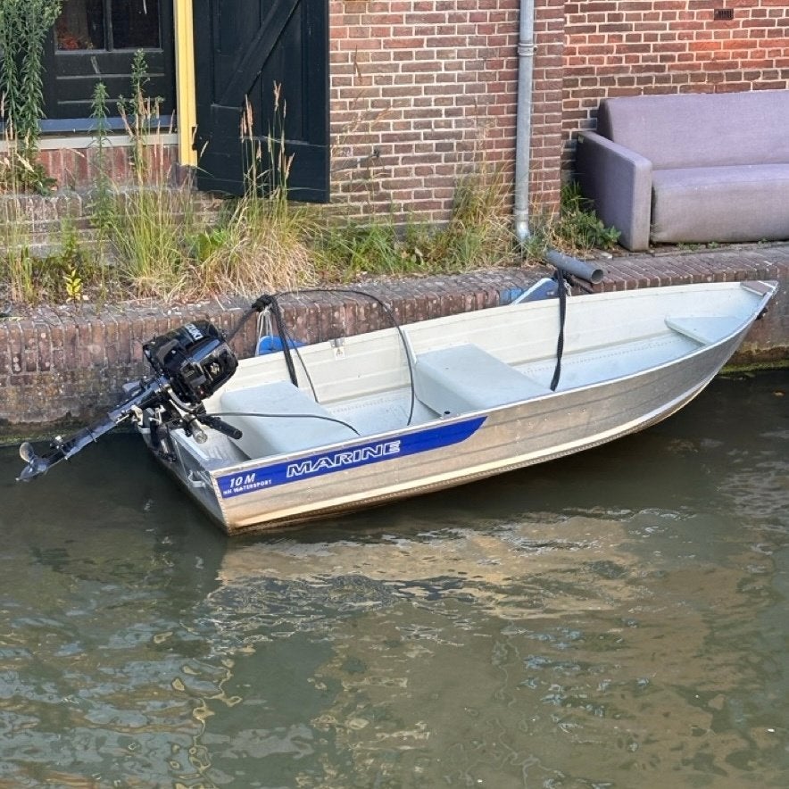 Aluminium sloep Marine + Suzuki 4 pk – nog geen 10x gevaren, Watersport en Boten, Sloepen, Tot 1.00 meter, Aluminium, 20 cm, Zo goed als nieuw