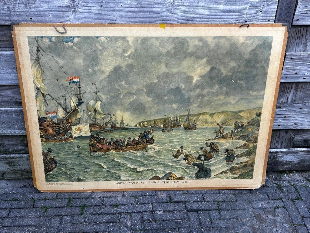 Landing van Prins Willem III te Brixham, Antiek en Kunst, Ophalen of Verzenden, Geschiedenis