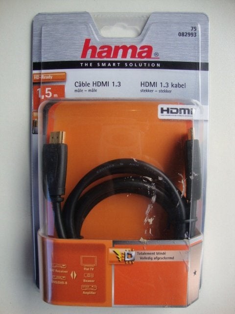 HAMA HDMI KABEL VERGULD 1,5 METER HIGH SPEED HDTV HD TV, Ophalen of Verzenden, Nieuw, Minder dan 2 meter, HDMI-kabel