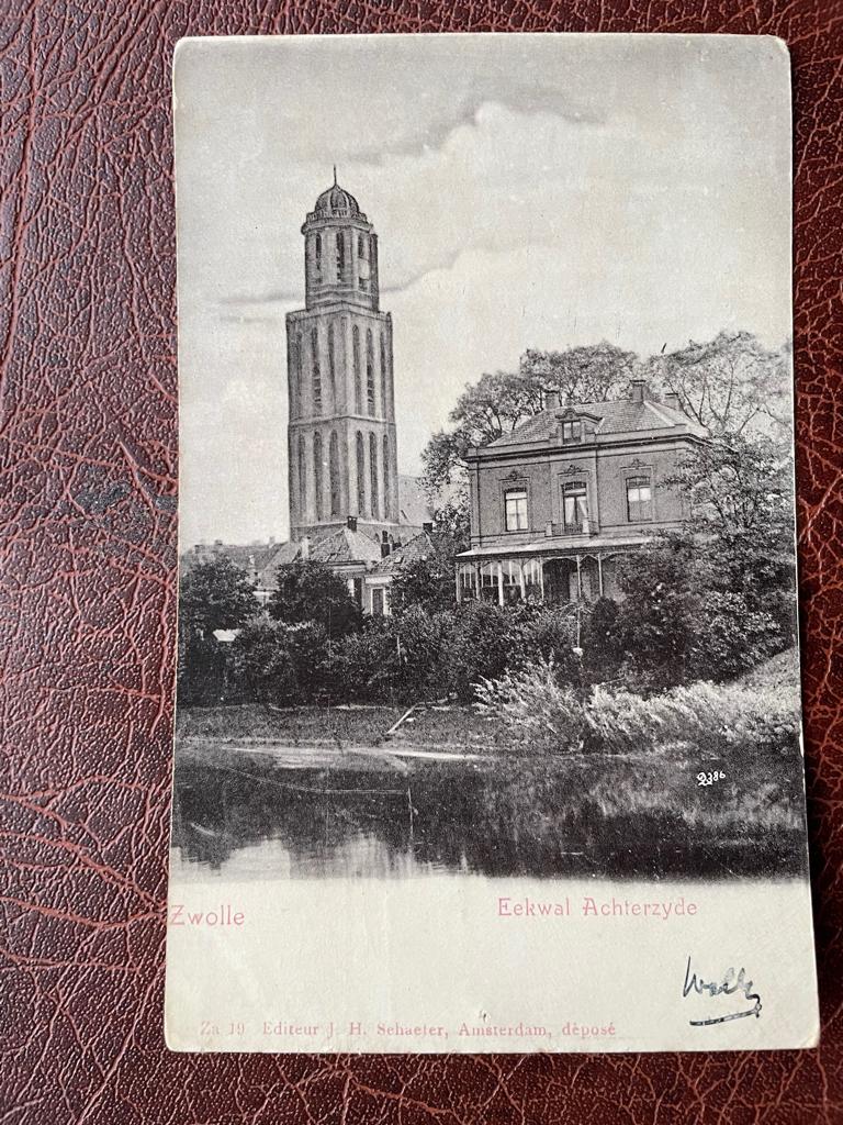 ansichtkaart van Zwolle, Eekwal Achterzijde., Verzenden, 1920 tot 1940, Overijssel