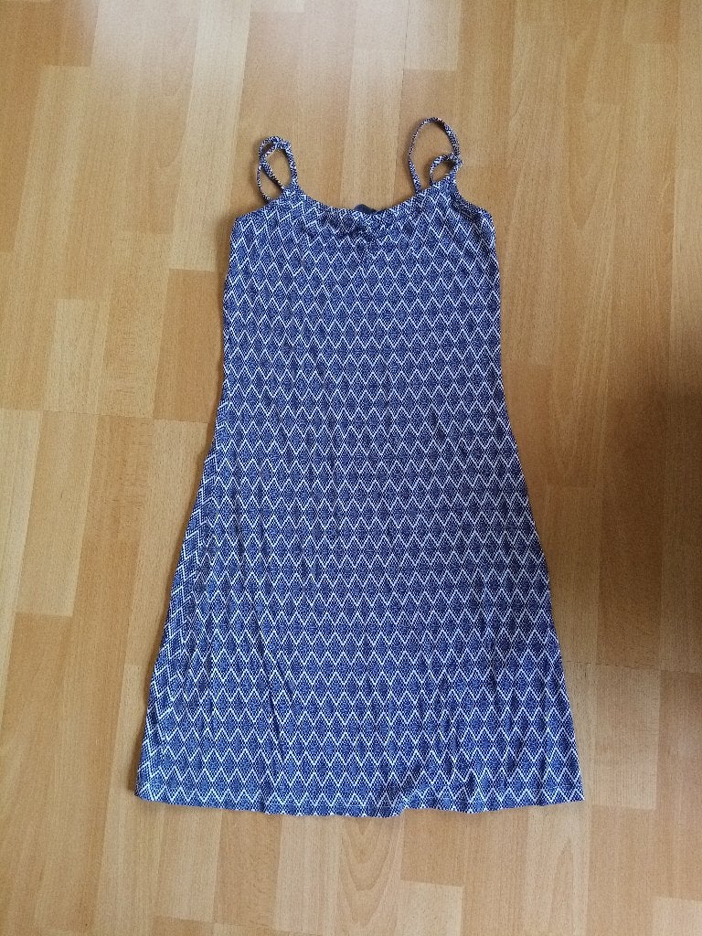 Geisha jurk blauw wit patroon met verstelbare bandjes, Geisha, Meisje, Ophalen of Verzenden, Zo goed als nieuw