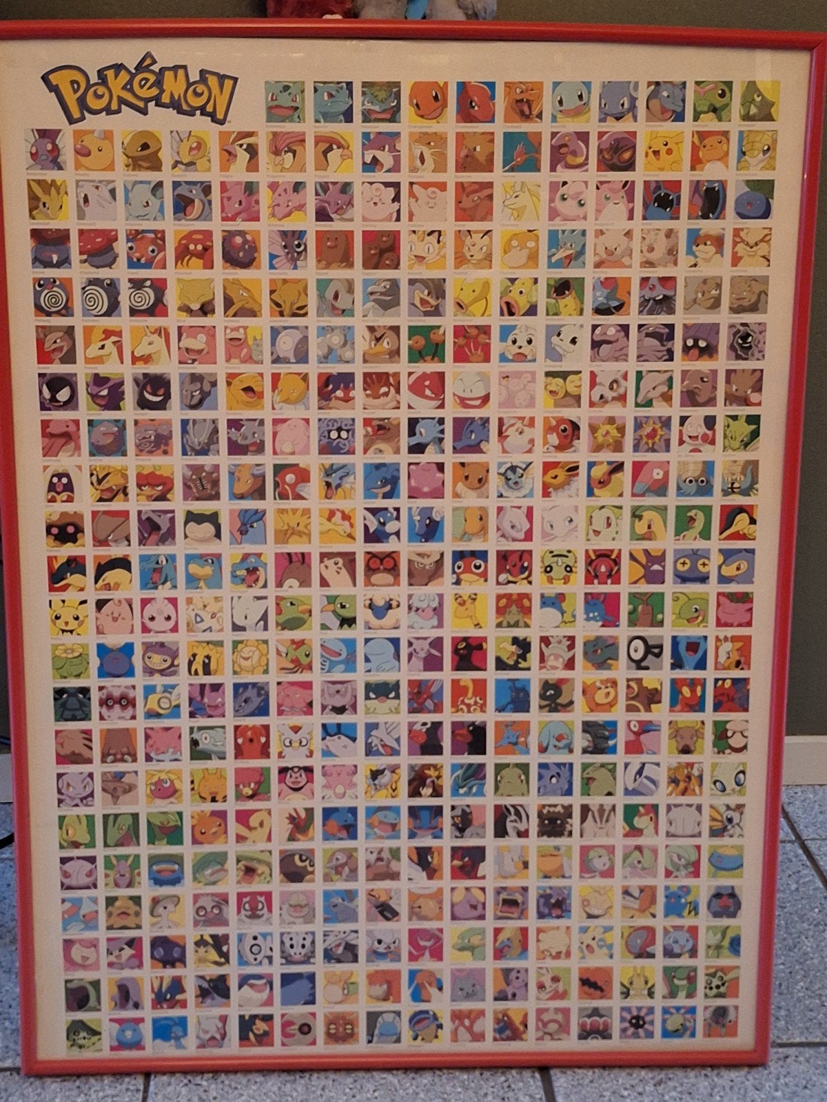 Ingelijste Pokémon poster 60x80 cm, Ophalen, Gebruikt, Overige typen