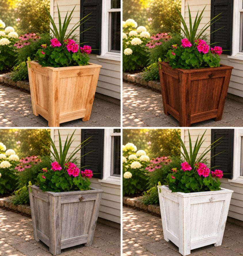 Houten Plantenbakken Bloembakken voor Tuin/Balkon, Ophalen, Minder dan 60 cm, Vierkant, Nieuw