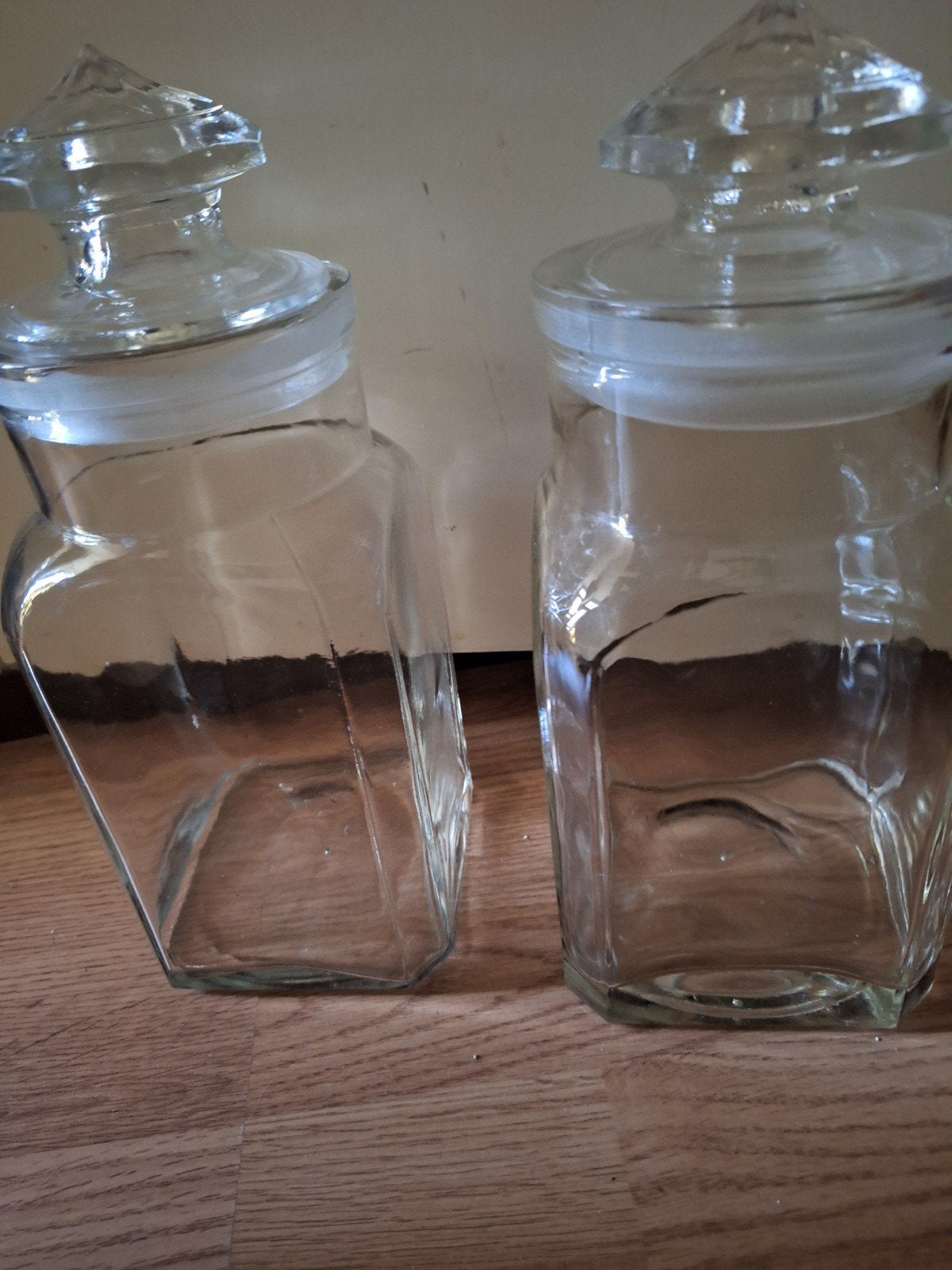 2 snoeppot helemaal van glas deksel ook, Ophalen of Verzenden