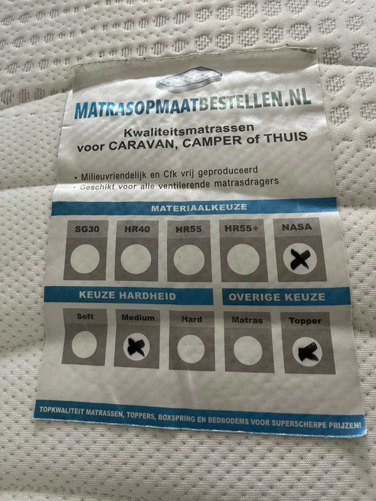 Zeer nette topmatras +/-80x200x6cm C joy Dethleffs, Ophalen, Zo goed als nieuw, 1-persoons