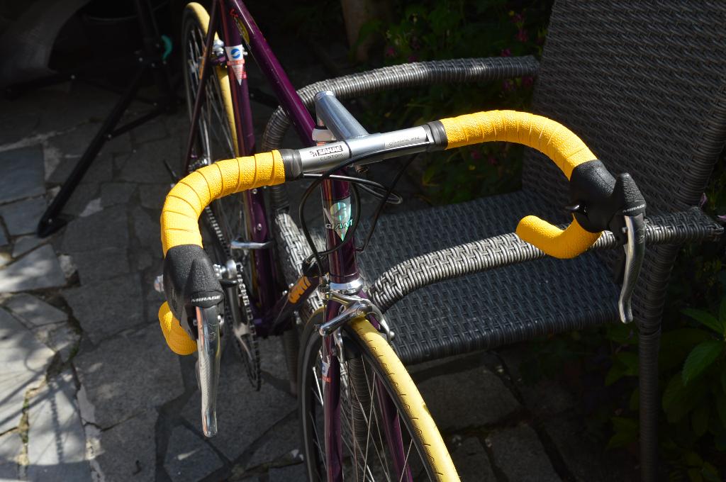 Vintage racefiets Giant paars/geel, Ophalen, 28 inch, Gebruikt, Giant