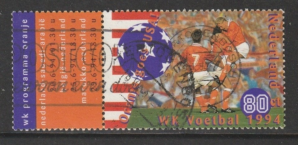 Nederland 1994 1614 WK Voetbal+tab, Gest Den Bosch, Postzegels en Munten, Ophalen of Verzenden, Na 1940, Gestempeld