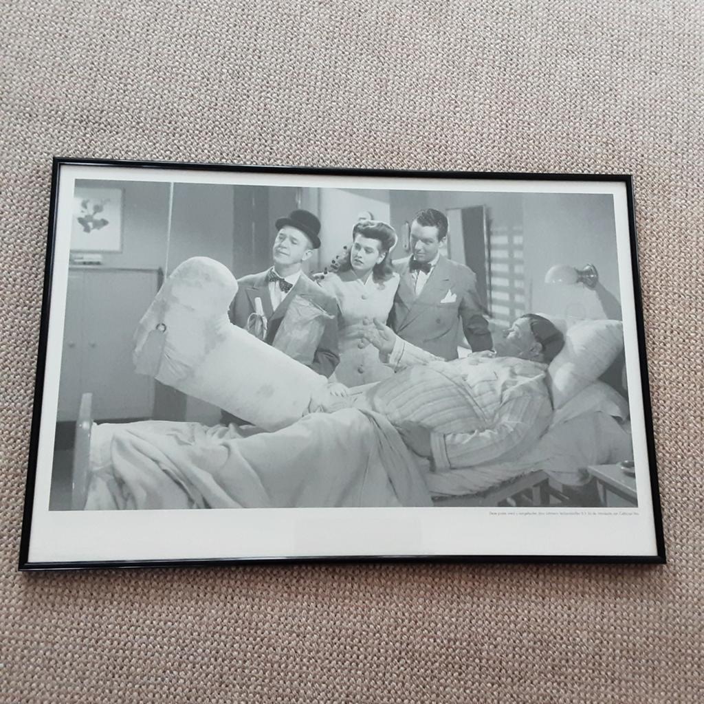 Laurel & Hardy poster met lijst - Film en TV, Verzamelen, Posters, Ophalen, Met lijst, Rechthoekig Liggend, Zo goed als nieuw
