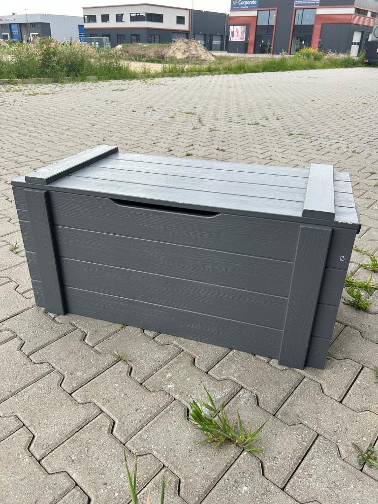 Grijze opbergkist / tuinkist, Ophalen, Gebruikt, 100 tot 150 cm, 100 tot 125 cm