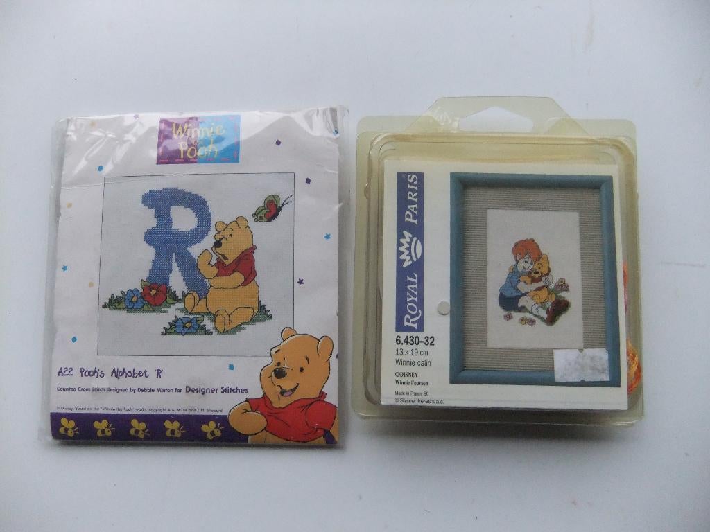 2 Winnie the Pooh/de Poeh kruissteek borduurpakketjes, Ophalen of Verzenden, Nieuw, Handborduren, Borduurpakket