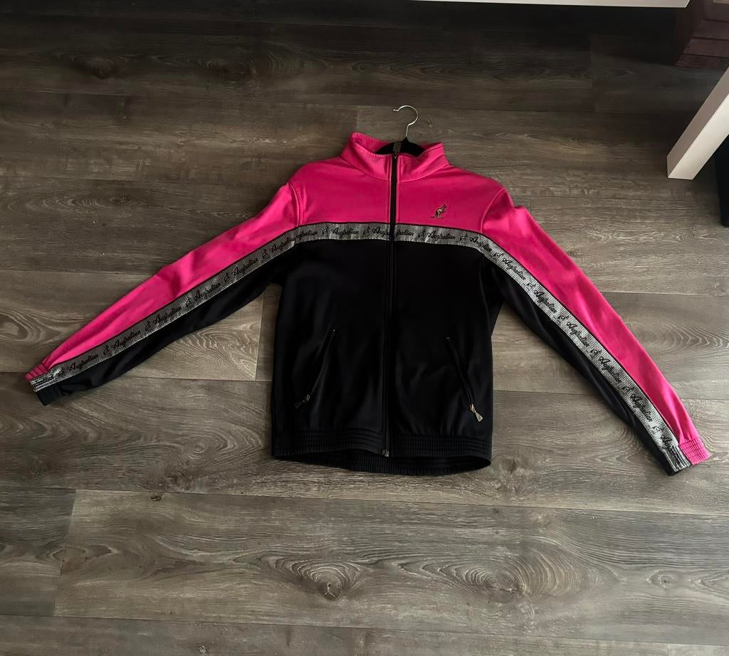 Australian vest roze/zwart met zilveren bies, Ophalen of Verzenden, Zo goed als nieuw, Maat 34 (XS) of kleiner, Roze