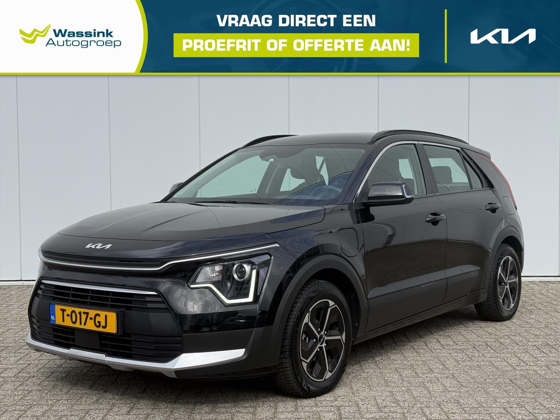 Kia Niro 1.6 GDi Plug-in Hybrid 183pk DCT6 DynamicLine | Sto, Auto's, Stof, Gebruikt, Euro 6, Zwart