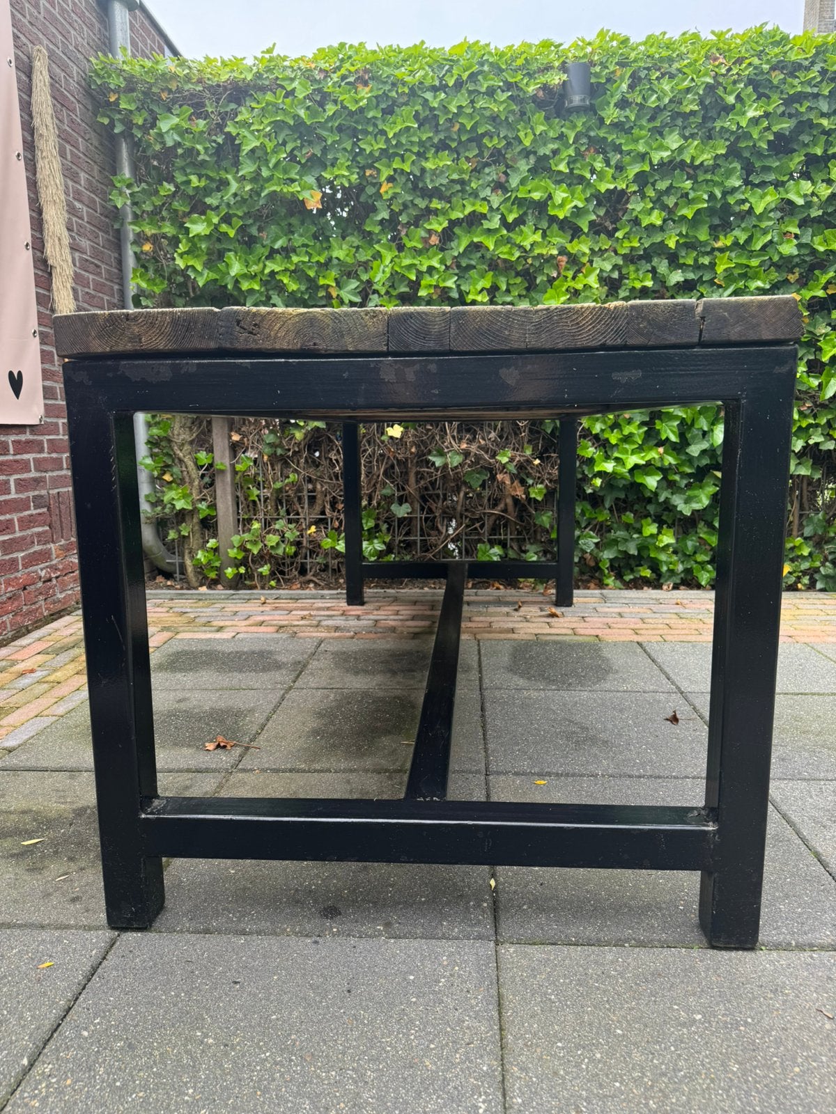 Tuintafel, Huis en Inrichting, Tafels | Eettafels, Ophalen, Gebruikt, Overige materialen, 200 cm of meer