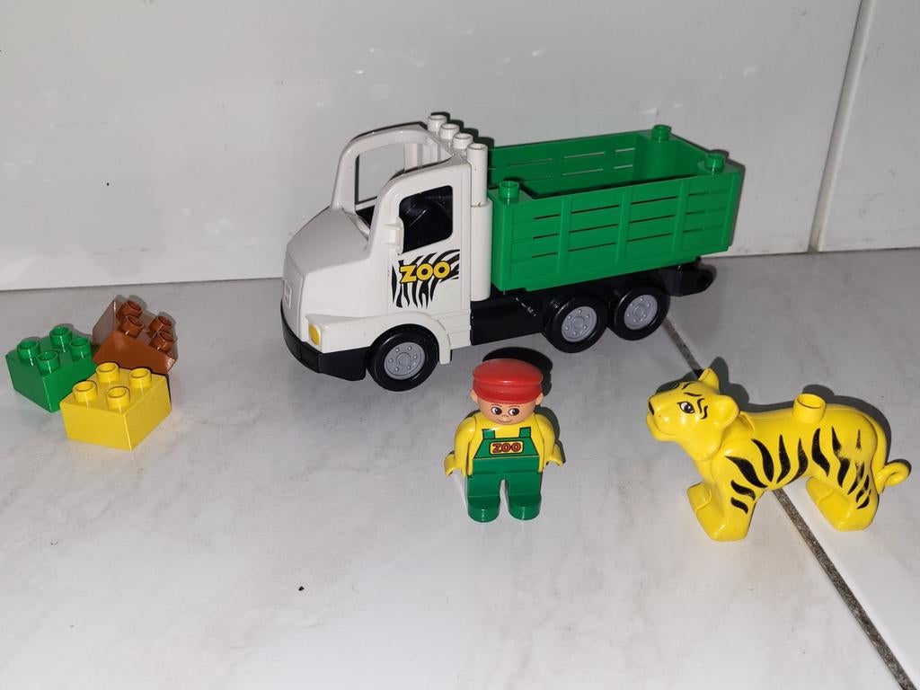 Duplo dierentuin truck vrachtwagen met tijger, Gebruikt, Ophalen of Verzenden, Duplo, Duplo