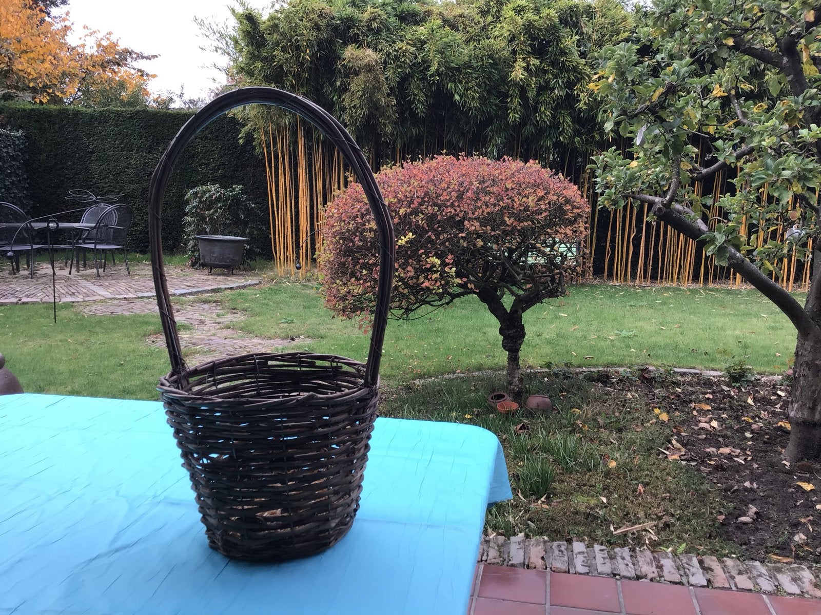 Rieten Mandje voor plantje of kerstversiering, Huis en Inrichting, Ophalen, Overige materialen, Minder dan 50 cm, Zo goed als nieuw