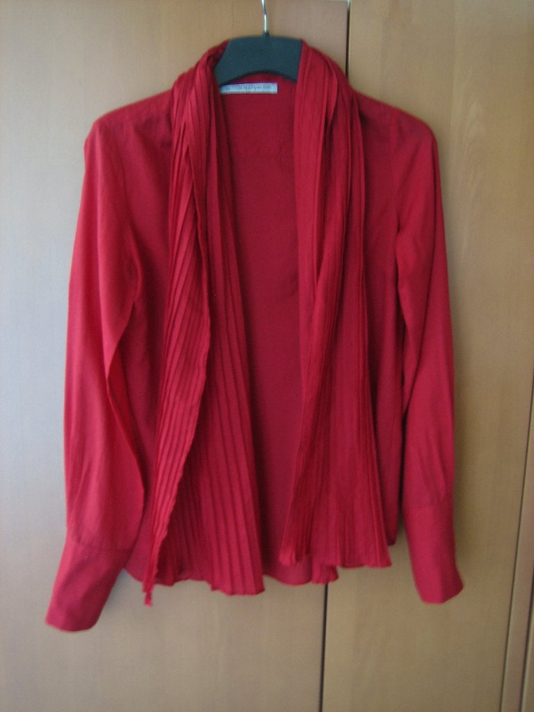 Feestelijke diep rode blouse met plissé KEMPERMAN M snazzeys, Kleding | Dames, Maat 38/40 (M), Verzenden, Nieuw, Cora Kemperman