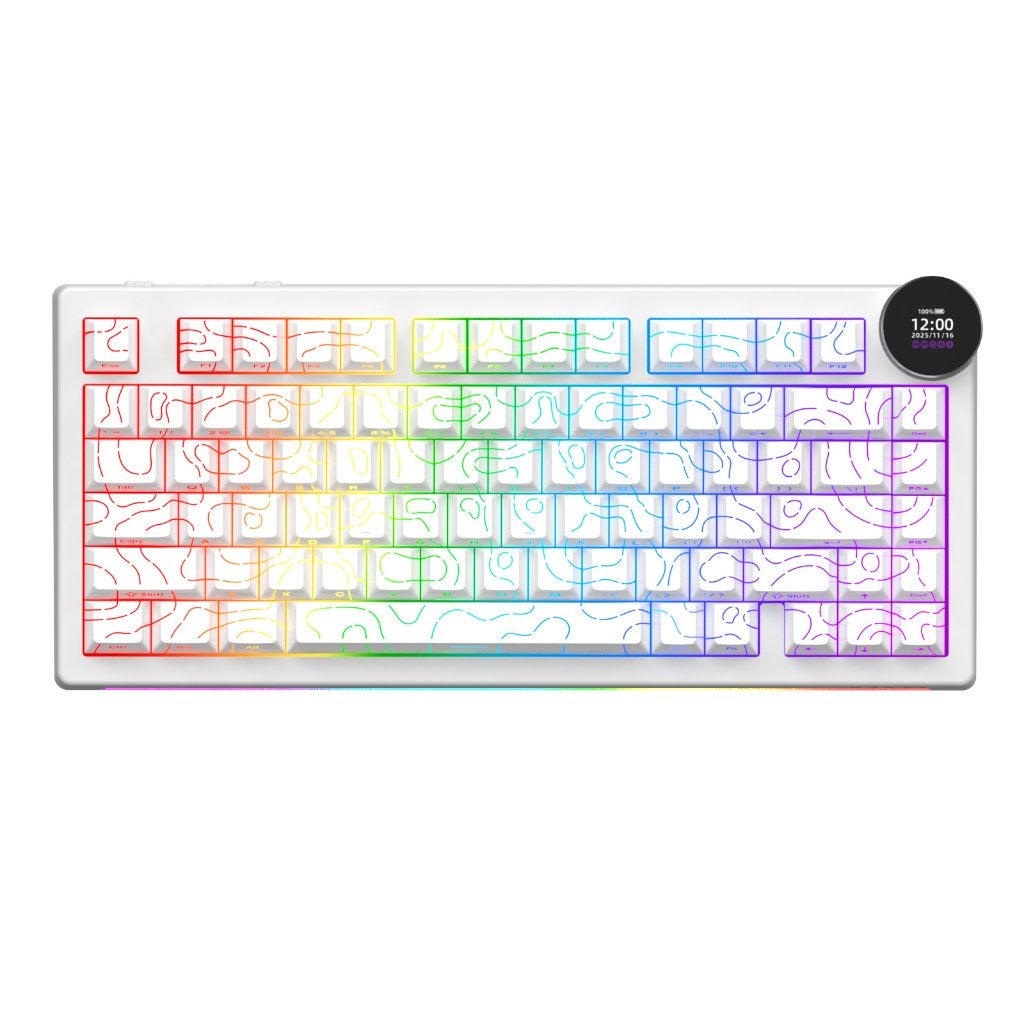 Ajazz AK820 V2 Pro Mechanisch Gaming Toetsenbord Wit, Ophalen of Verzenden, Zo goed als nieuw, Draadloos, Qwerty