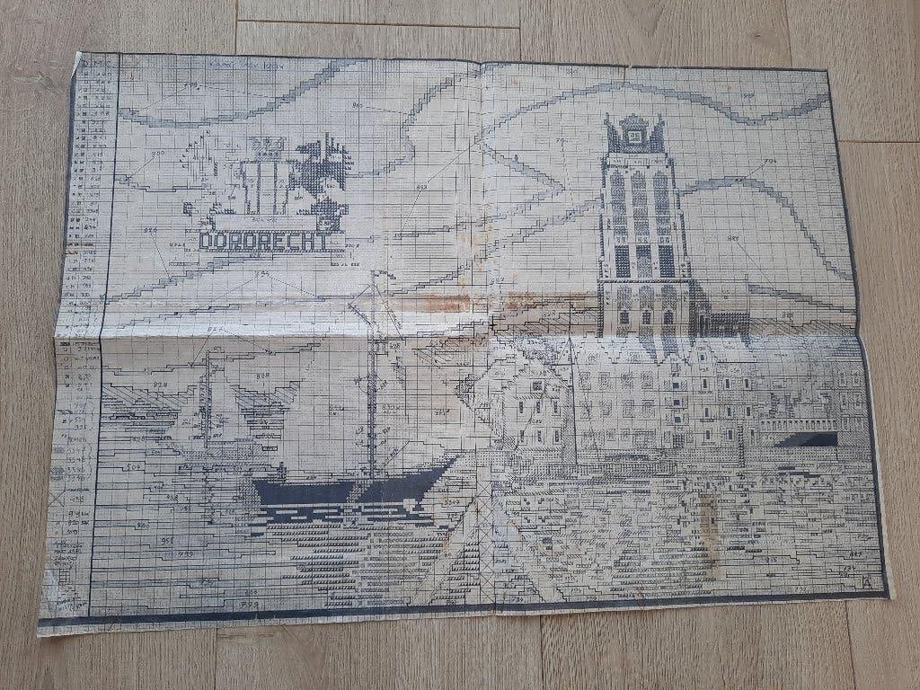 Oud los borduurpatroon Dordrecht grote kerk, Ophalen of Verzenden, Gebruikt, Handborduren, Patroon