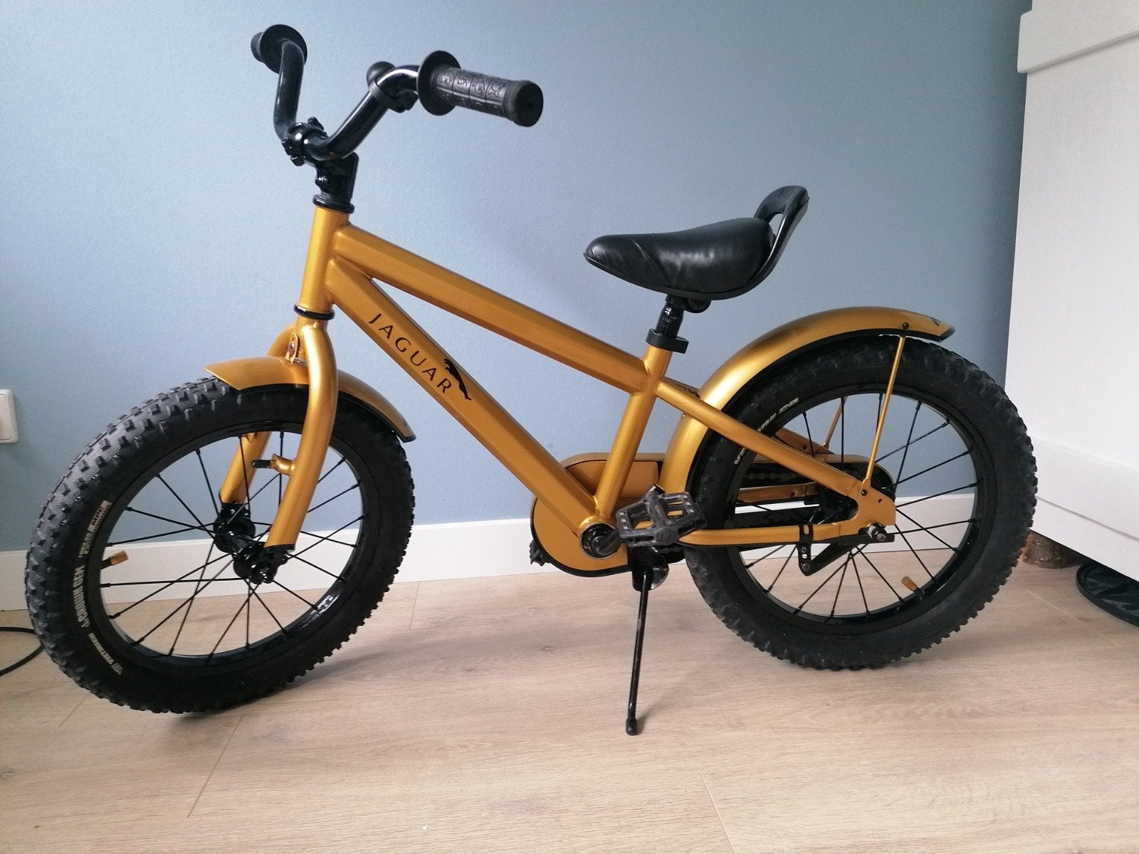 Jaguar Kinderfiets Goud - Zo goed als nieuw, Fietsen en Brommers, Ophalen, Zo goed als nieuw, Terugtraprem, 16 tot 20 inch