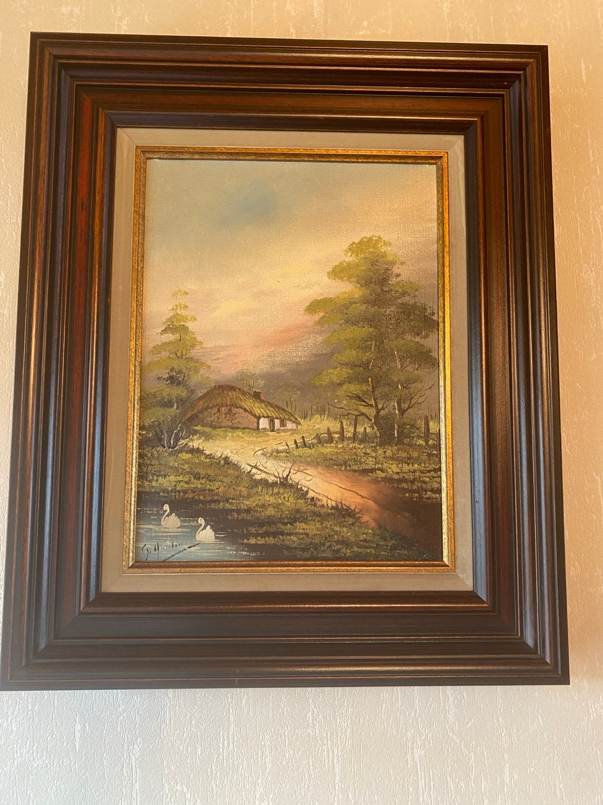 Mooi Landschap Schilderij - Onbekende Schilder, Ophalen, Doek, Realistisch, Olieverf