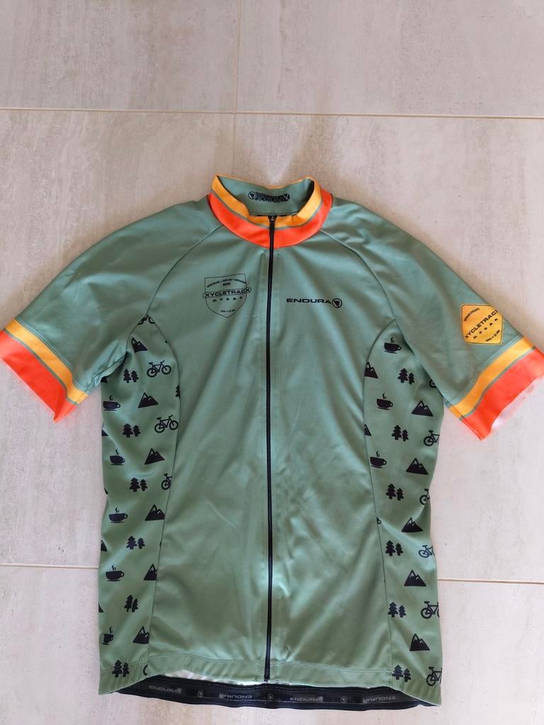 Endura Fiets shirt maat L - Khaki met oranje details, Gebruikt, Heren, Ophalen of Verzenden, Endura