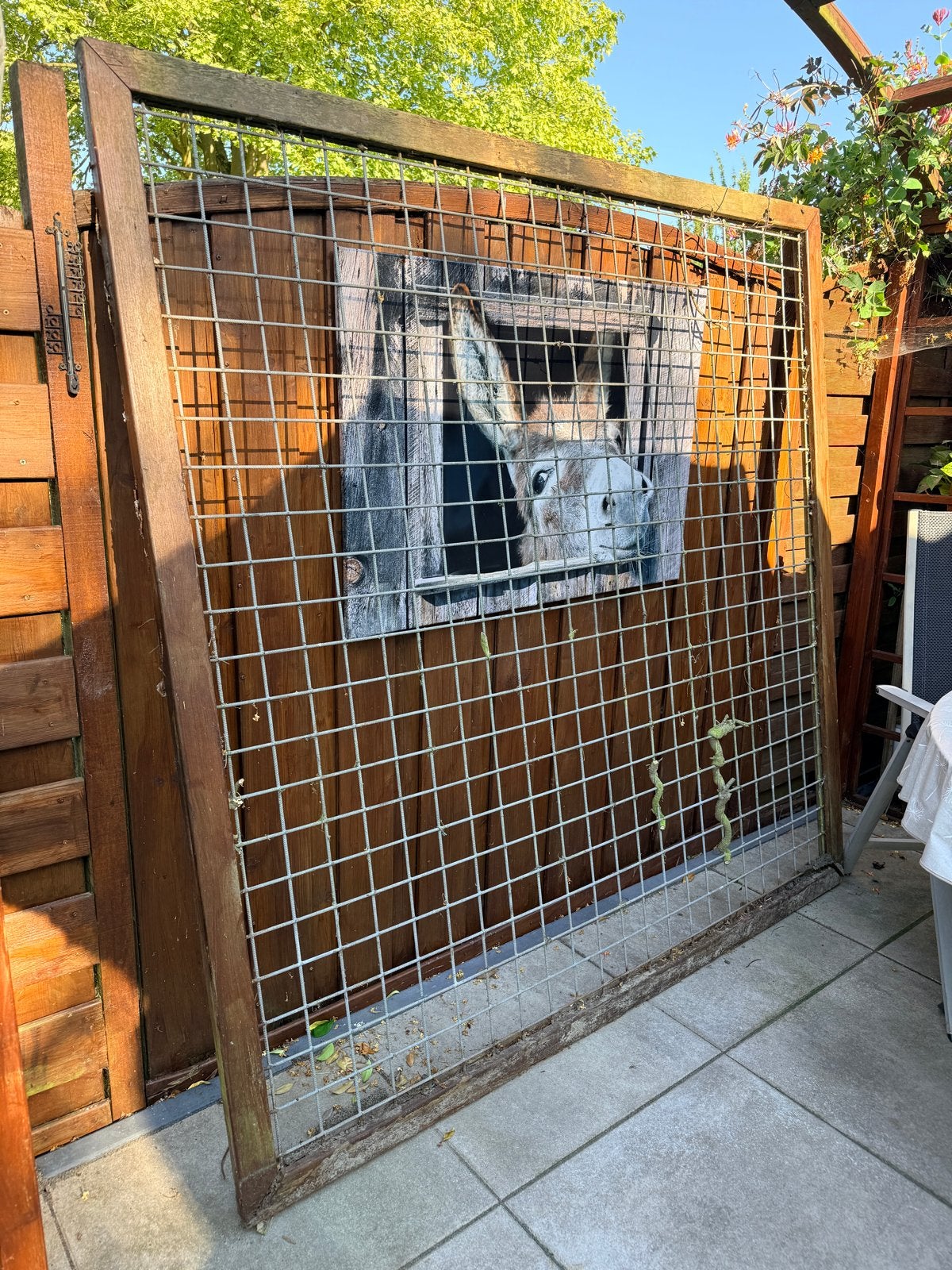 Gaas paneel 1.80 x 1.80 - onderste lat zit los, Tuin en Terras, Ophalen, Gebruikt, Hout, Gaashekwerk