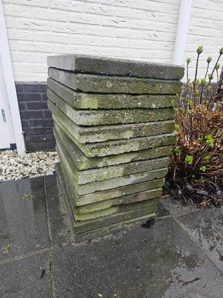 Grote partij Betontegels 60x40 cm, Ophalen, Gebruikt, Beton, Terrastegels