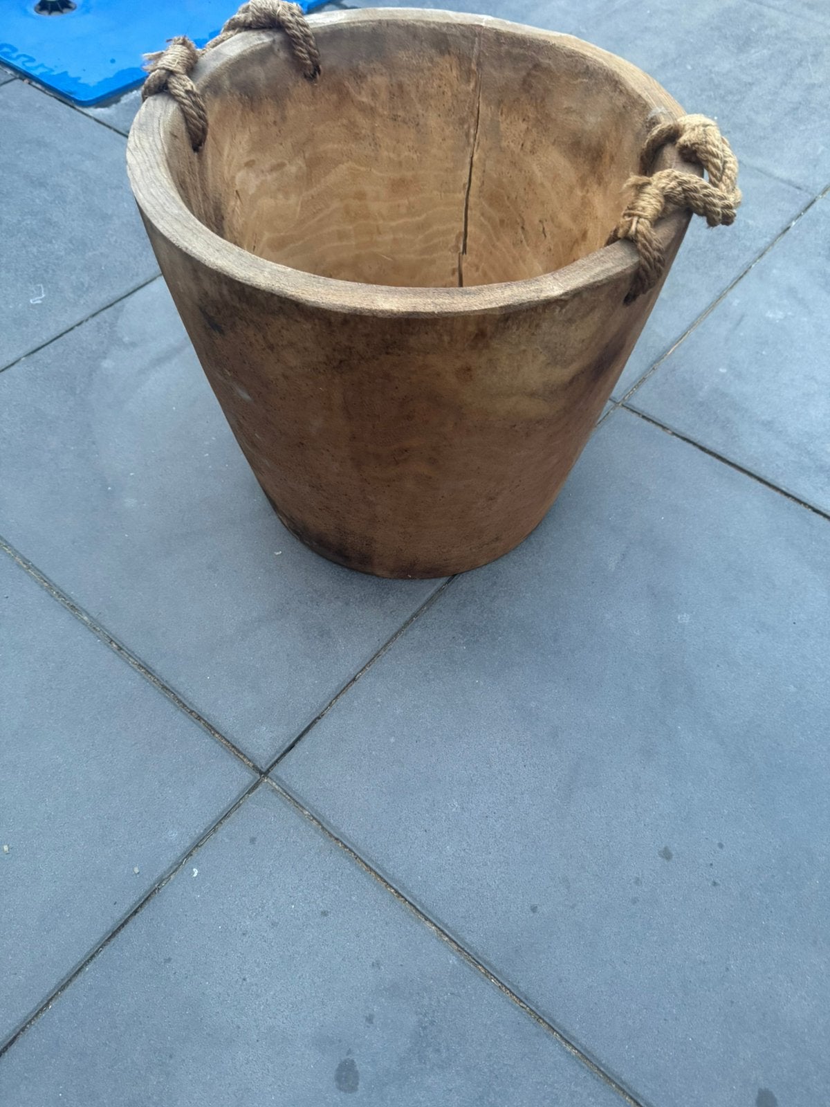 boomstam bloempot, Ophalen, Gebruikt, Rond, Hout