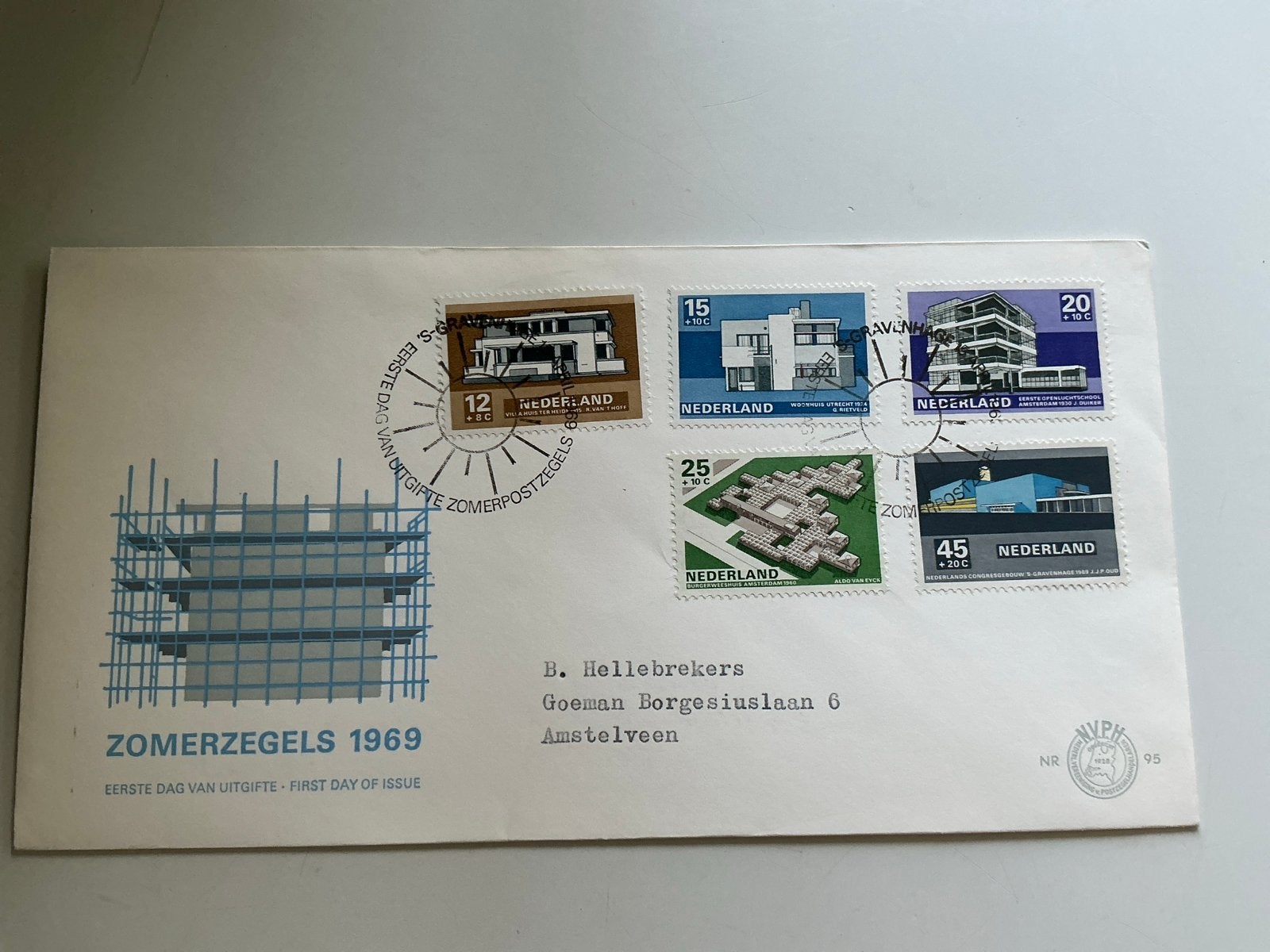 Zomerzegels 1969 Eerste Dag van Uitgifte - Nederland, Postzegels en Munten, Postzegels | Eerstedagenveloppen, Ophalen of Verzenden