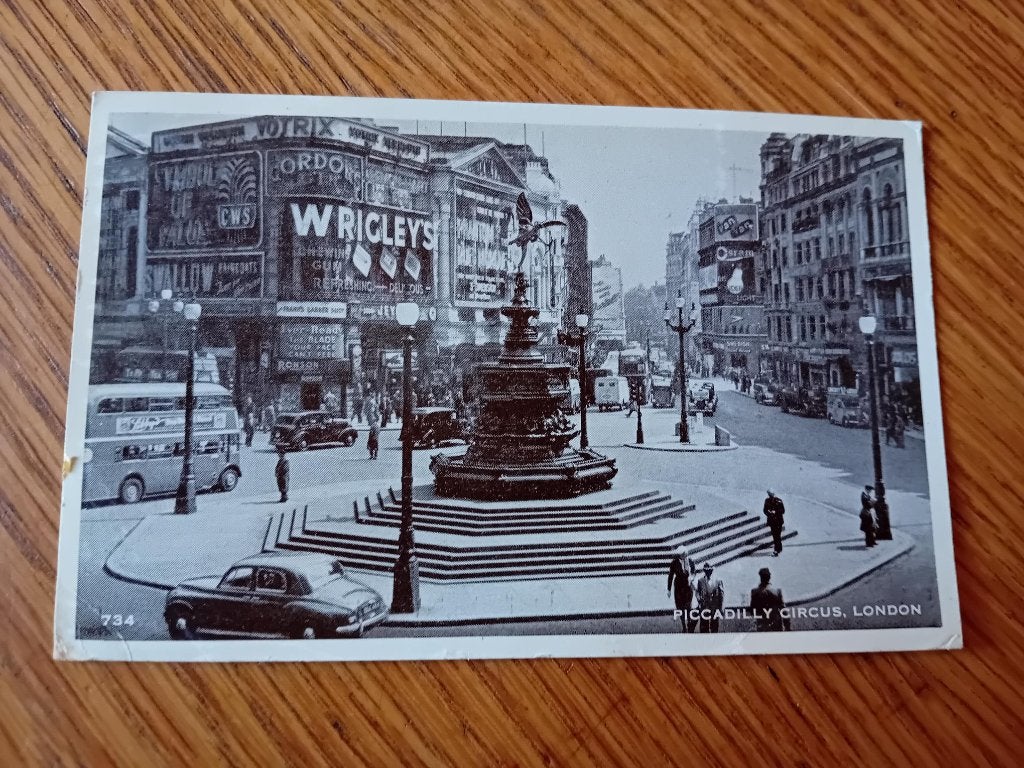 Londen kaart Piccadilly Circus London 1955, Ophalen of Verzenden, Voor 1920, Gelopen, Frankrijk