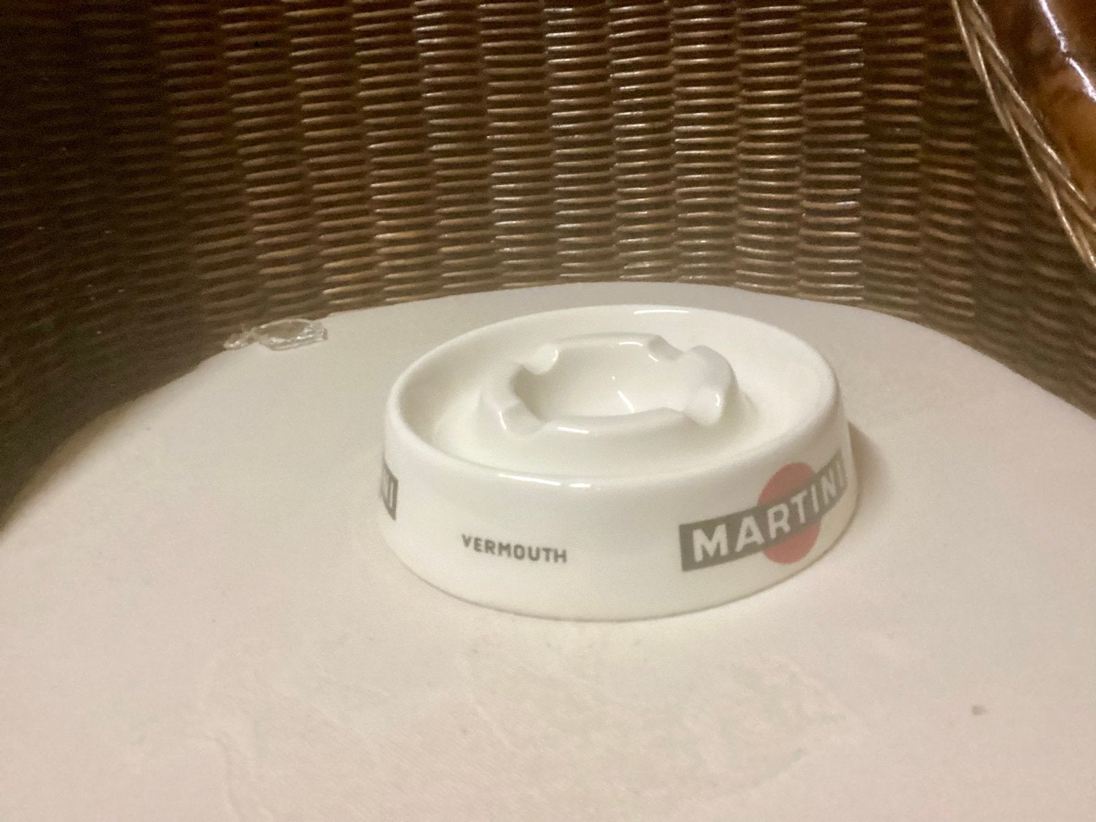 Vintage Martini Vermouth asbak - Wit keramiek, Ophalen of Verzenden, Gebruikt