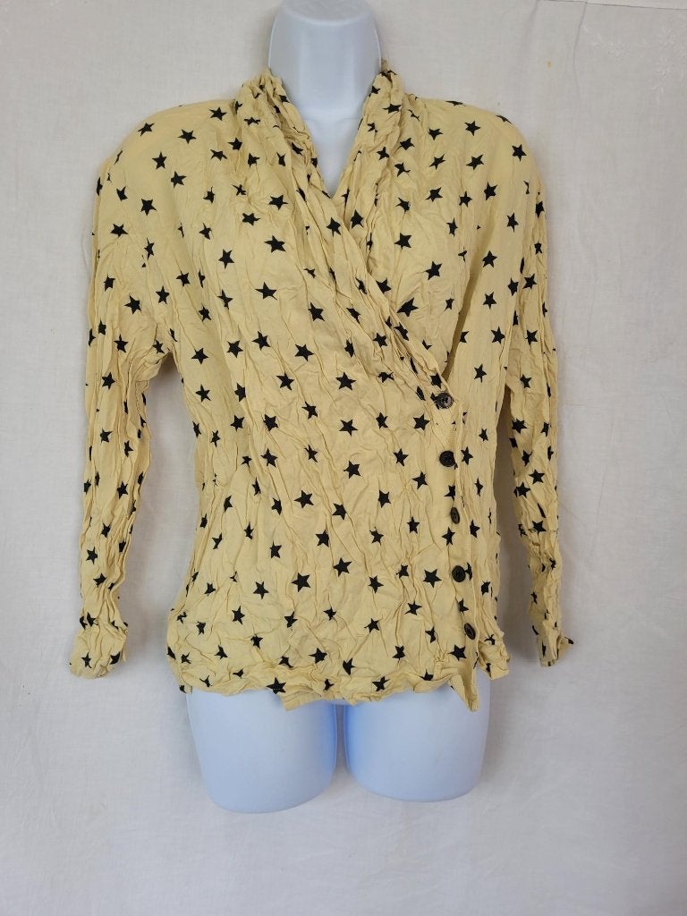 Leuke gele blouse, sterretjes mt M merk Mondi, Kleding | Dames, Maat 38/40 (M), ., Geel, Ophalen of Verzenden