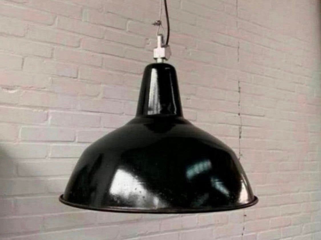 Lamp emaille industriële oude fabriek lampen jaren 60., Ophalen of Verzenden