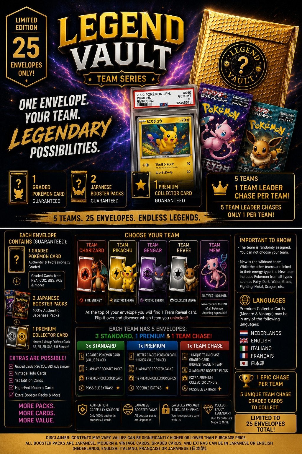 Legend Vault – Pokémon Team Series | Limited Edition, Hobby en Vrije tijd, Verzamelkaartspellen | Pokémon, Verzenden, Nieuw, Losse kaart