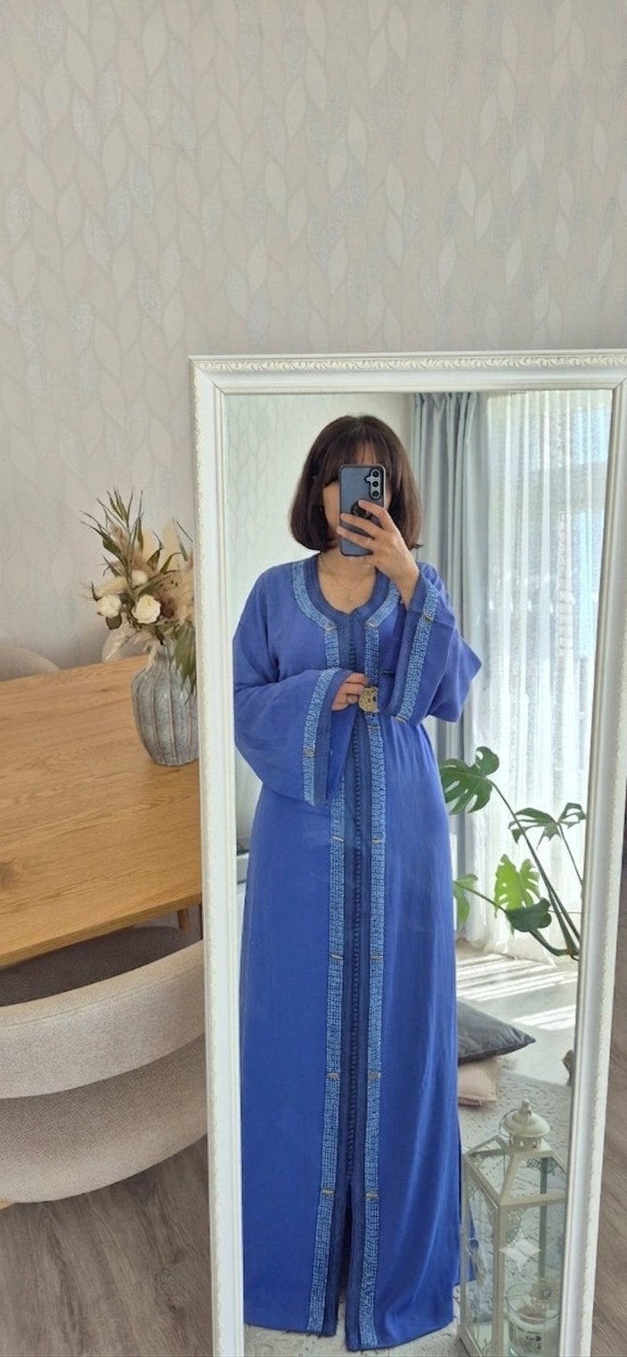 Kaftan te huur, Kleding | Dames, Ophalen, Overige typen, Blauw, Maat 42/44 (L)