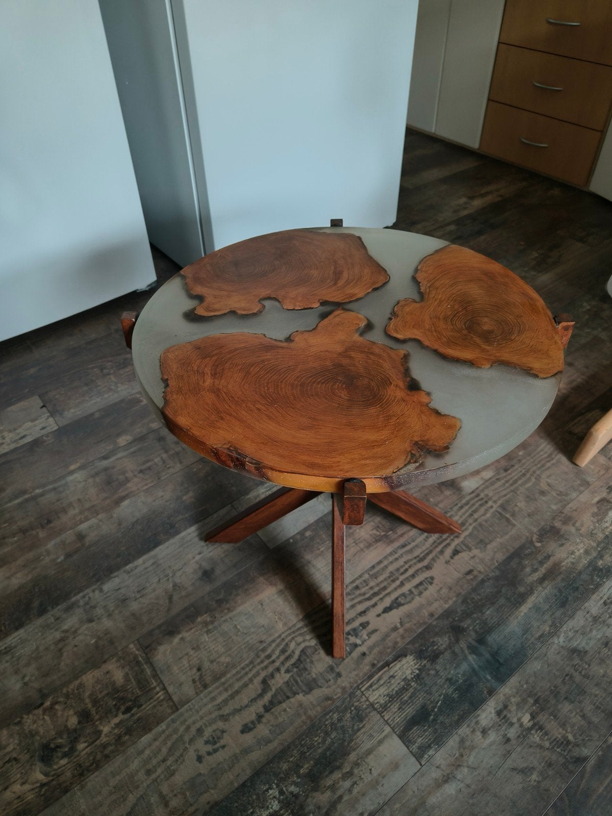 bijzettafel/koffietafel epoxy, Ophalen, Minder dan 55 cm, Rond, Nieuw