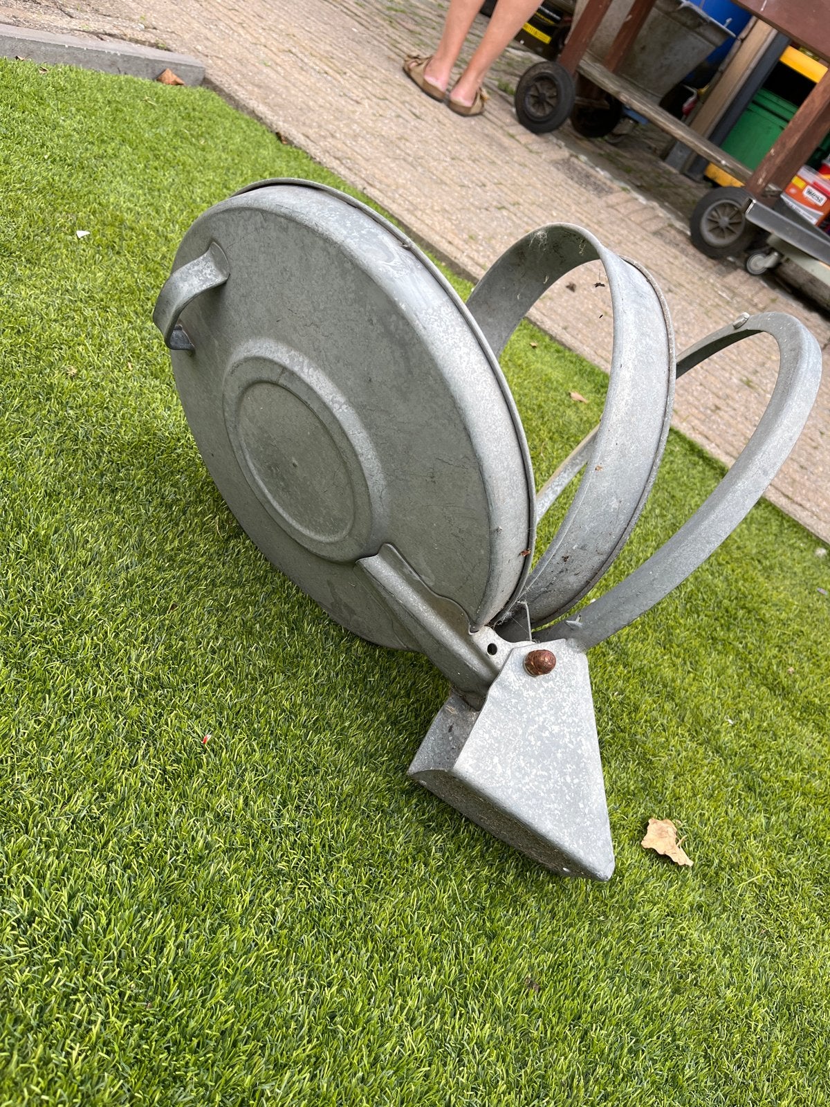 Metalen vuilnisbak deksel met houder, Ophalen of Verzenden