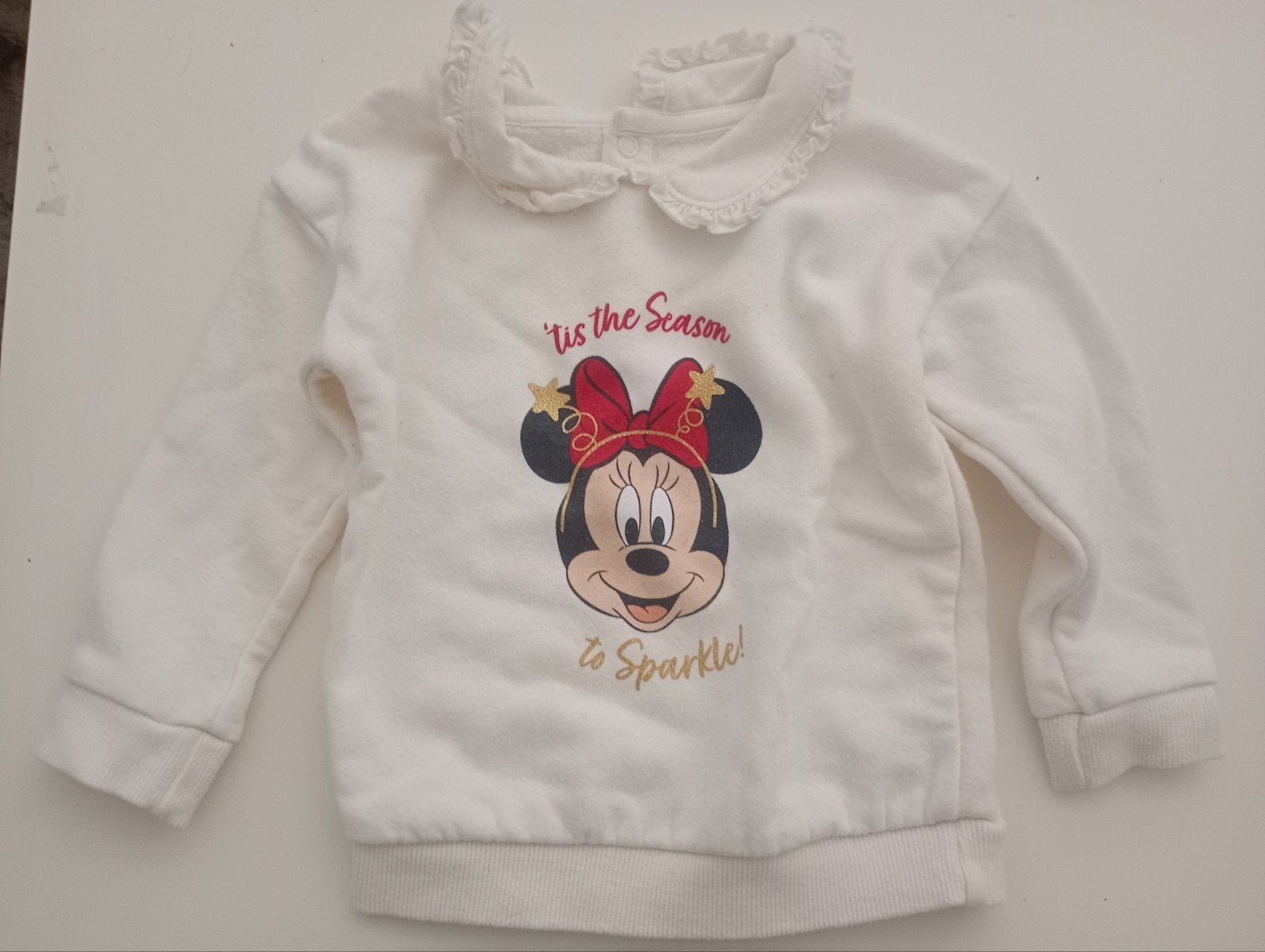 Minnie Mouse Sweater - Disney at Primark - Maat 86, Ophalen of Verzenden, Zo goed als nieuw, Disney at Primark, Truitje of Vestje