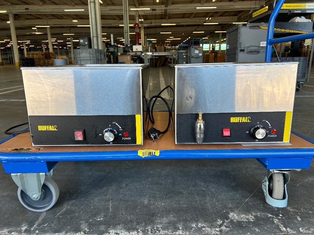 Buffalo warmhoudbakken/bain-marie 2 stuks, Ophalen, Zilver, Metaal, Overige merken