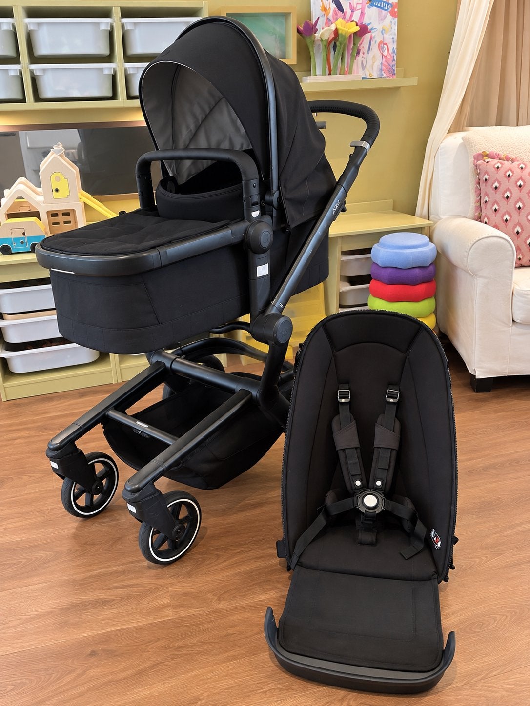 Joolz Day+ kinderwagen zwart – reiswieg & zitgedeelte, Ophalen, Zo goed als nieuw, Overige merken