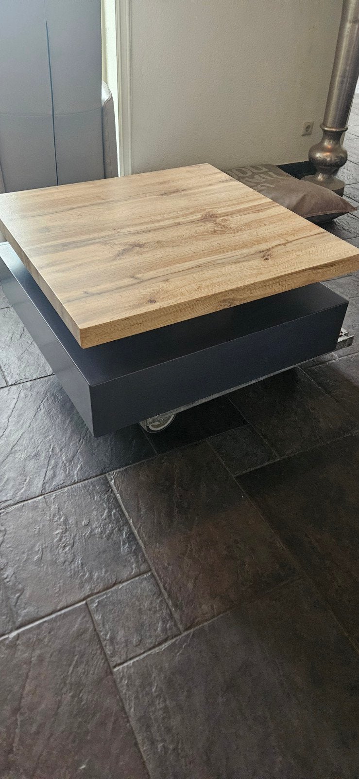 Vierkante salontafel met lade, 80x80 cm, Huis en Inrichting, Tafels | Salontafels, 50 tot 100 cm, Vierkant, 50 tot 100 cm, Zo goed als nieuw