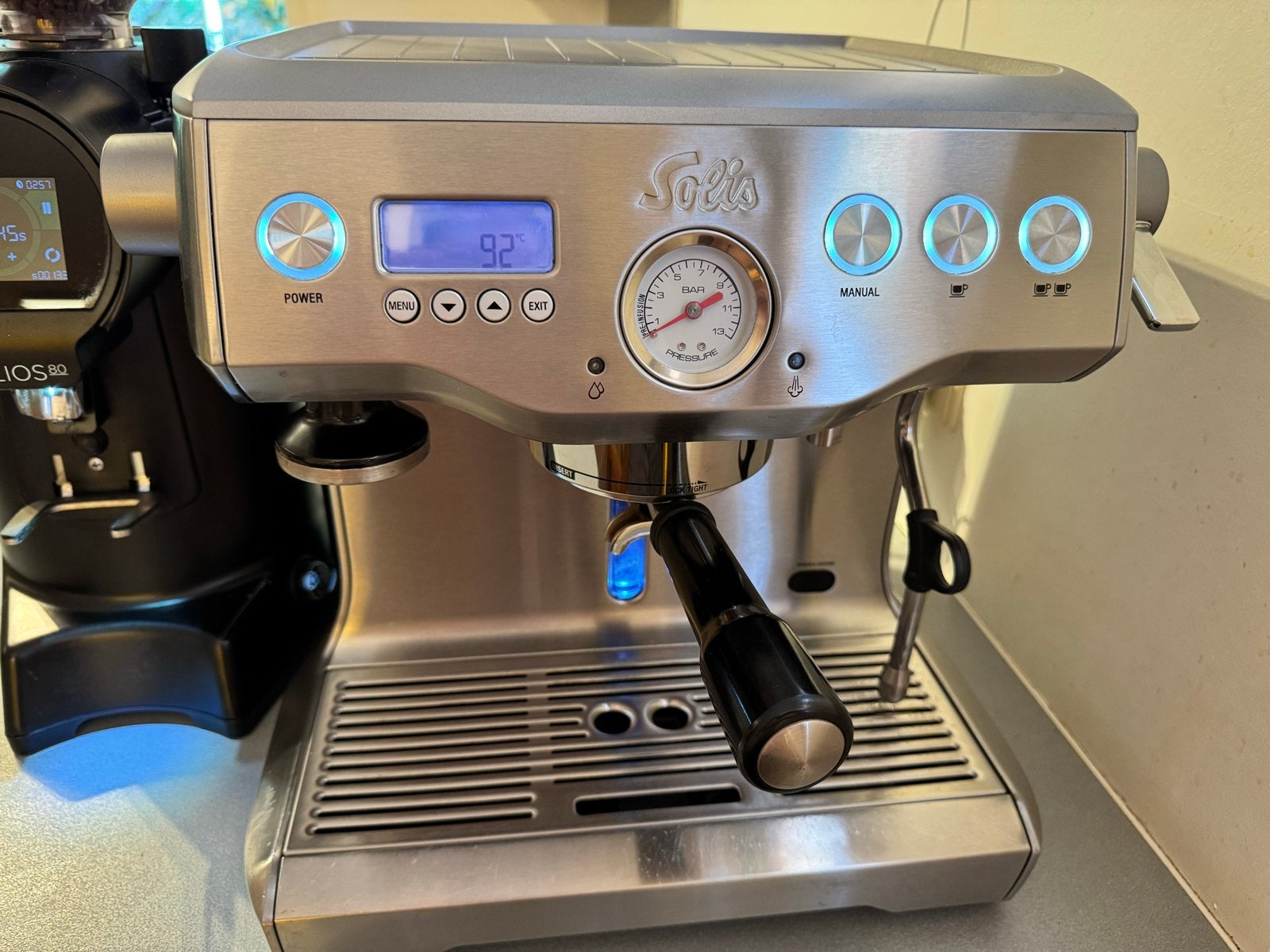 Solis (sage) duo boiler Espressomachine - Zeer nette staat, Espresso apparaat, Koffiebonen, Zo goed als nieuw, Ophalen