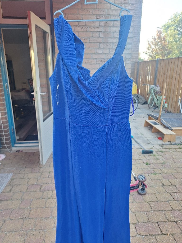 Prachtige blauwe stretch galajurk, maat L. Nieuwprijs 98€, Kleding | Dames, Galajurk, Blauw, Maat 42/44 (L), Ophalen of Verzenden