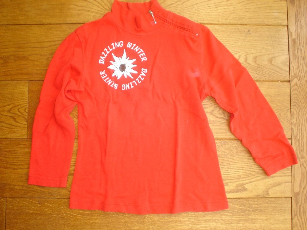rode (ski) pulli, maat 128, Kinderen en Baby's, Kinderkleding | Maat 128, Verzenden, Jongen of Meisje, Zo goed als nieuw, Shirt of Longsleeve