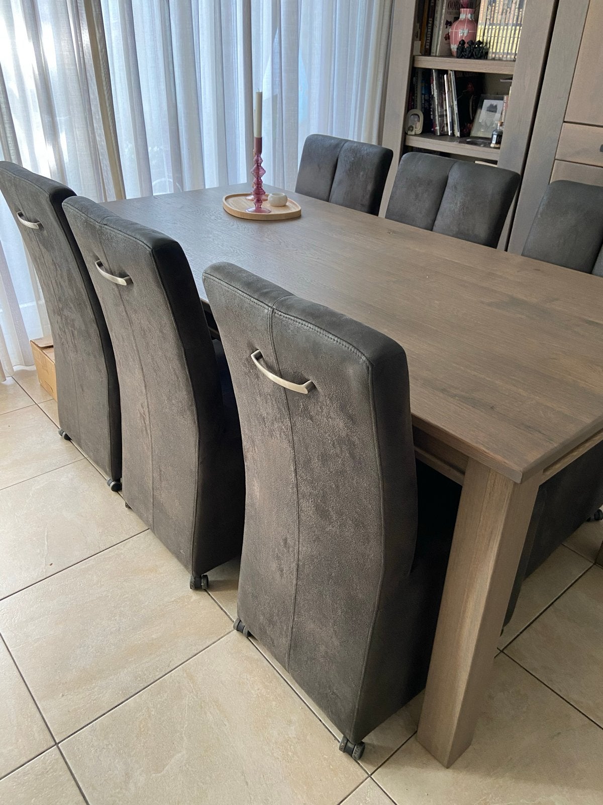 Eetkamerstoelen 6 stuks., Gebruikt, Ophalen of Verzenden, Vijf, Zes of meer stoelen, Stof