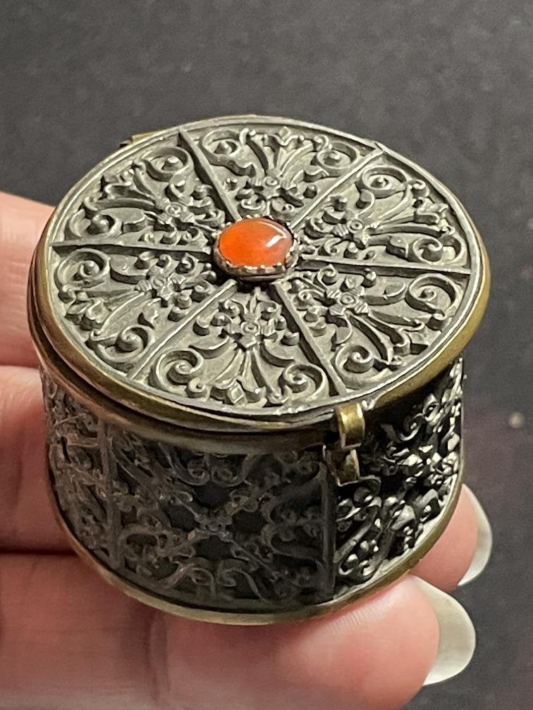 Antieke rozenkrans zilver en kristal gratis doosje, Ophalen of Verzenden, Zilver, Ketting