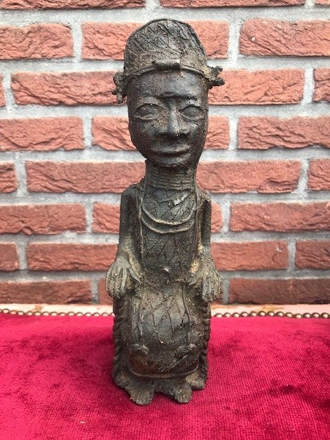 oud Afrikaans bronzen beeld, stamhoofd/ouderling, Antiek en Kunst, Ophalen of Verzenden, Brons