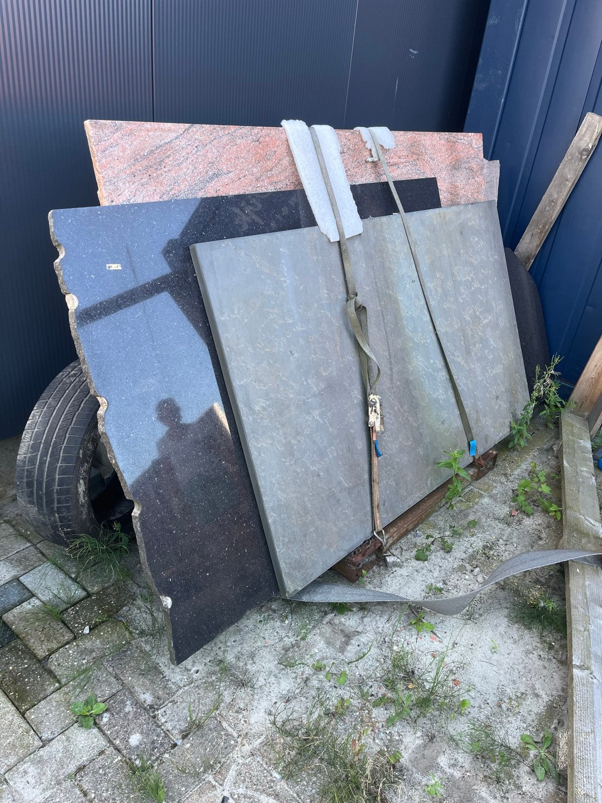Diverse natuursteen platen voor binnen en buiten, incl. bok, Gebruikt, 40 tot 60 cm, Overige typen, Ophalen of Verzenden