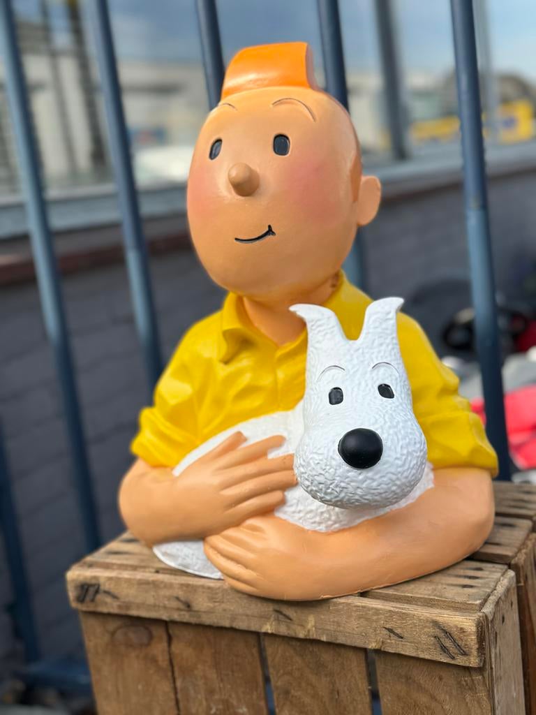 Kuifje met Bobbie beeld - Groot formaat, Ophalen, ., Zo goed als nieuw, .